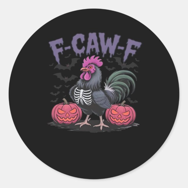 F-Caw-F Funny Chicken Classic Simple Style Classic Round Sticker (Front)