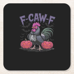 F-Caw-F Funny Chicken Classic Simple Style Square Paper Coaster