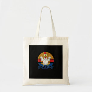 F-Caw-F Funny Chicken Flipping Off Vintage Retro R Tote Bag