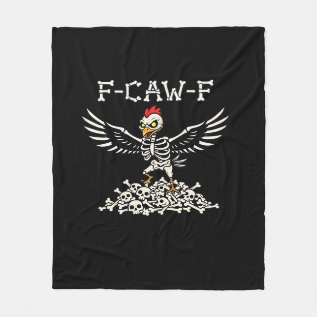 F-Caw-F Funny Chicken Halloween Cool Unique Fleece Blanket (Front)