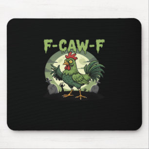 F-Caw-F Funny Chicken Halloween Vintage Classic Mouse Mat