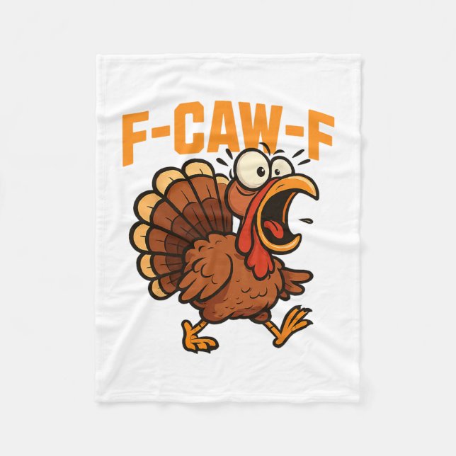 F-caw-f Funny Chicken Humor Quote Rooster Meme Tur Fleece Blanket (Front)