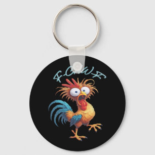 F-Caw-F Funny Chicken Humor Retro Style Key Ring