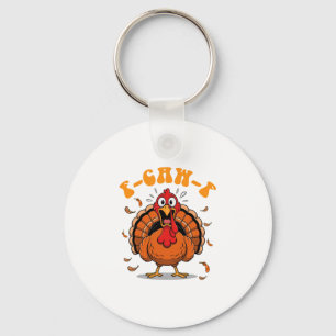 F-caw-f Funny Chicken Humour F-caw-f Turkey Meme T Key Ring