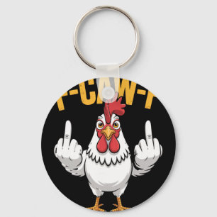 F-caw-f Funny Chicken Humour Quote Rooster Meme _1 Key Ring