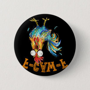 F-caw-f Funny Chicken Humour Quote Rooster Meme _2 6 Cm Round Badge