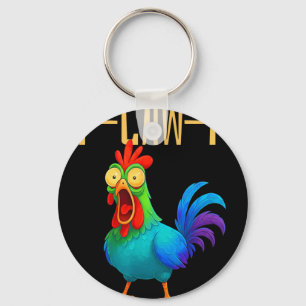 F-caw-f Funny Chicken Humour Quote Rooster Meme _7 Key Ring