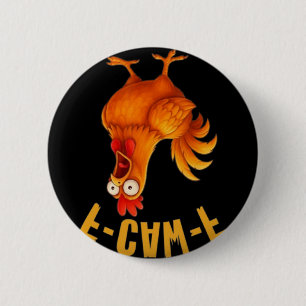 F-caw-f Funny Chicken Humour Quote Rooster Meme _9 6 Cm Round Badge