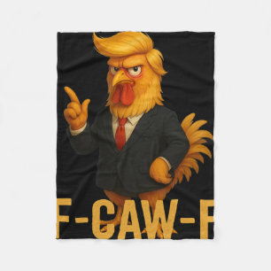 F-caw-f Funny Chicken Humour Quote Rooster Meme An Fleece Blanket