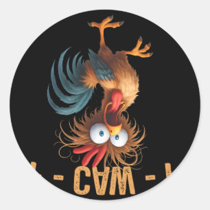 F-caw-f Funny Chicken Humour Quote Rooster Meme Me Classic Round Sticker
