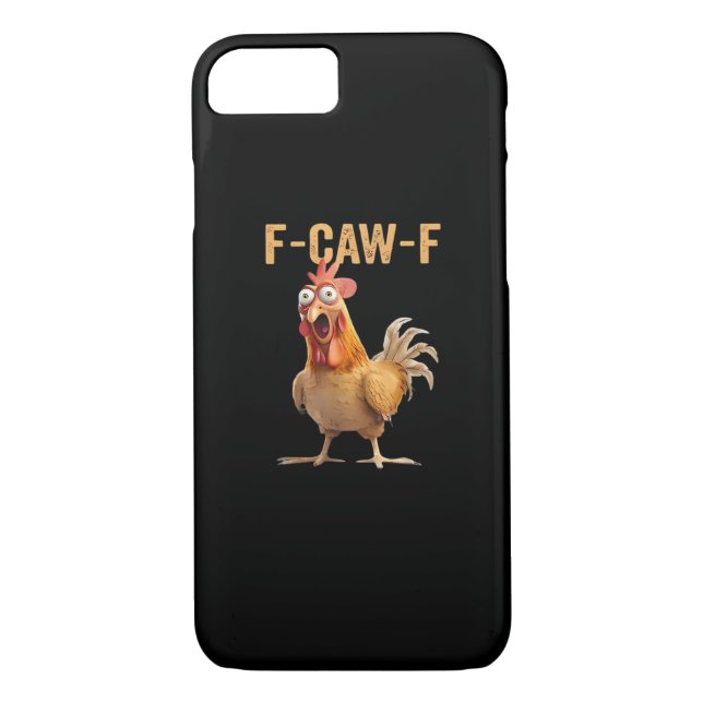 F-Caw-F Funny Chicken Humour Rooster Meme Retro Cl Case-Mate iPhone Case (Back)
