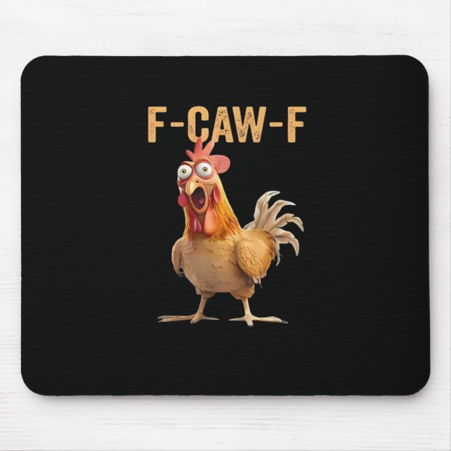 F-Caw-F Funny Chicken Humour Rooster Meme Retro Cl Mouse Mat (Front)