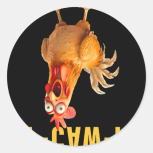 F-caw-f Funny Chicken Humour Rooster Meme Saying Q Classic Round Sticker