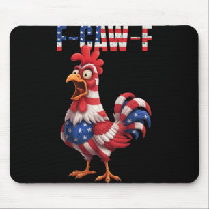 F-caw-f Funny Chicken Humour Usa Flag Quote Rooste Mouse Mat