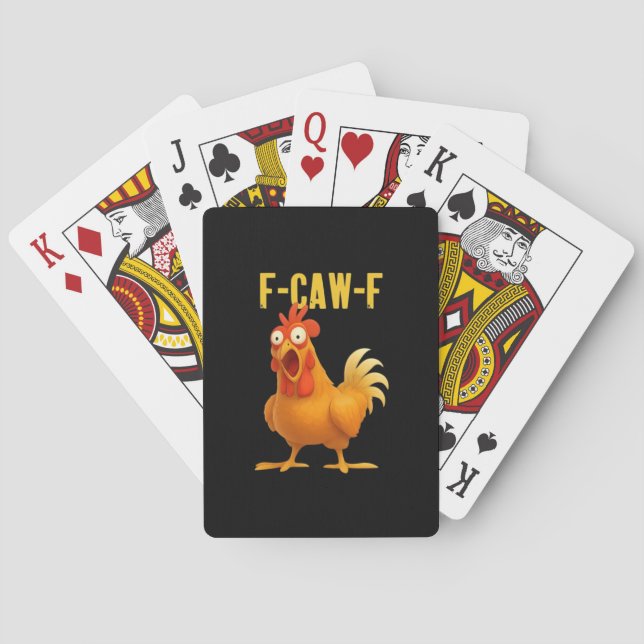 F-Caw-F Funny Chicken Meme Funny Trendy Playing Cards (Back)