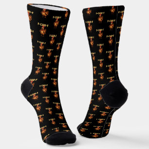 F Caw F Funny Chicken Pun Dark Humour Sarcasm Socks