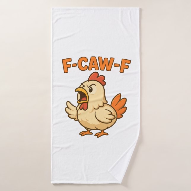 F-CAW-F Funny Chicken | Quote Rooster Meme T-shirt Bath Towel (Bath Towel)
