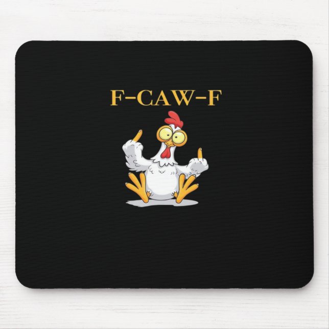 F-Caw-F Funny Chicken Retro Classic Mouse Mat (Front)