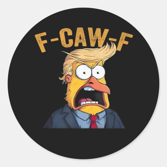 F-Caw-F Funny Chicken Rooster Classic Classic Round Sticker (Front)