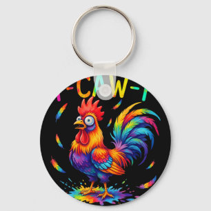 F-caw-f Funny Chicken Tie Dye Shocked Humour Roost Key Ring