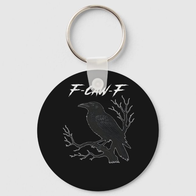 F-Caw-F Funny Crow Aesthetic Casual Key Ring (Front)