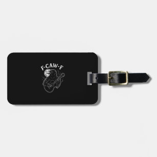 F-Caw-F Funny Crow Guitar Halloween Bird Music Vin Luggage Tag