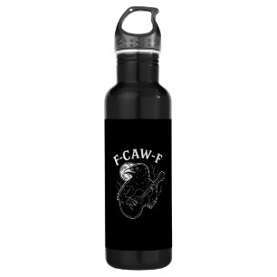 F Caw F Funny Crow Guitar Halloween Vintage Style 710 Ml Water Bottle