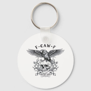 F-Caw-F Funny Crow Halloween Vintage Design Key Ring