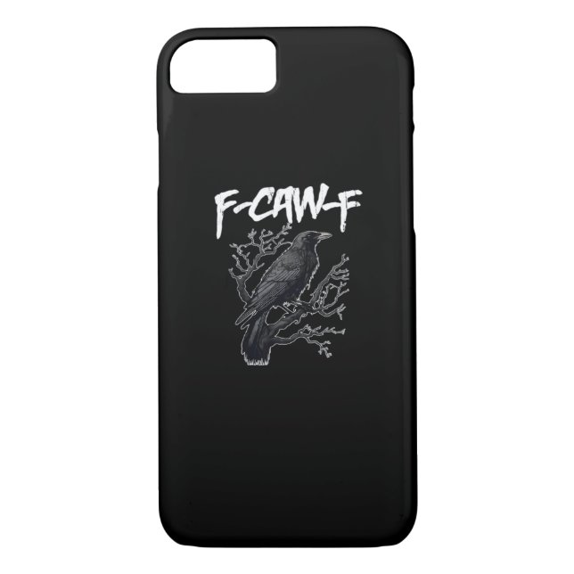 F-Caw-F Funny Crow Minimal Clean Case-Mate iPhone Case (Back)