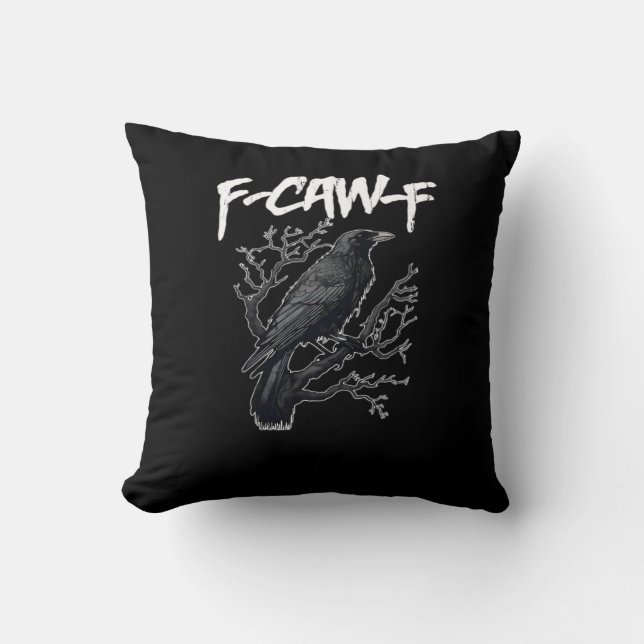 F-Caw-F Funny Crow Minimal Clean Cushion (Front)