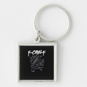 F-Caw-F Funny Crow Minimal Clean Key Ring