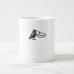 F-Caw-F Funny Crow Raven Pun F-Off Subtle F-Bomb Large Coffee Mug
