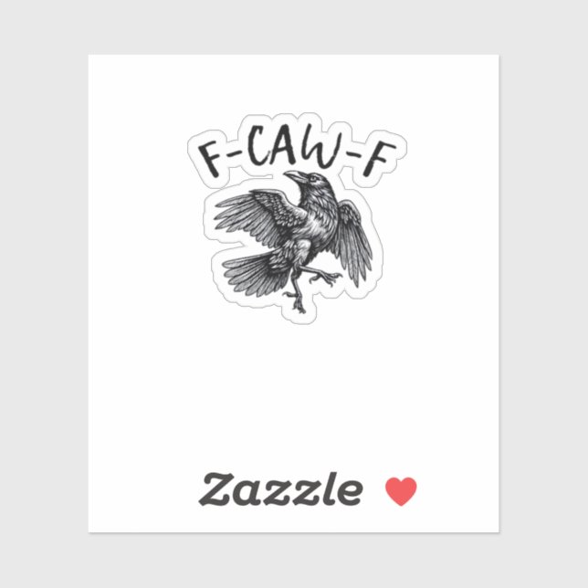 F Caw F Funny Crow Vintage Graphic (Sheet)