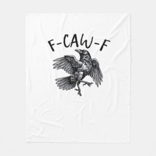 F Caw F Funny Crow Vintage Graphic Fleece Blanket