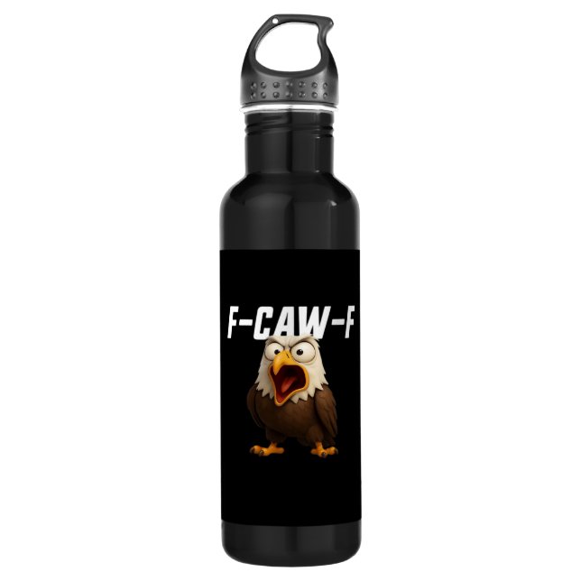 F-Caw-F Funny F-Caw-F Gear Retro Classic 710 Ml Water Bottle (Front)