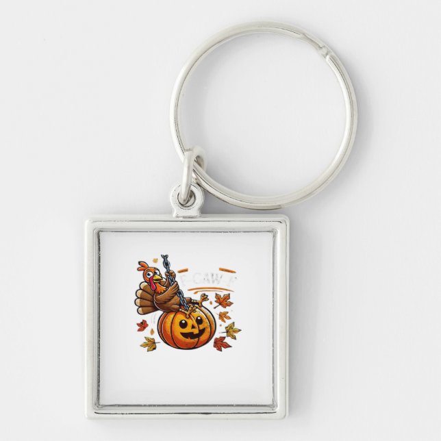 F-Caw-F Funny For Men Women Thanksgiving-Christmas Key Ring (Front)
