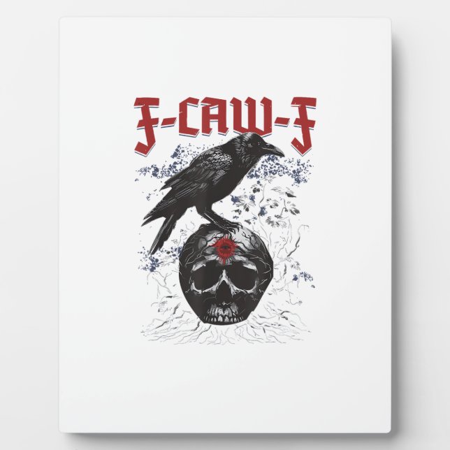 F-Caw-F Funny Halloween Crow Raven Gothic Humour Plaque (Front)
