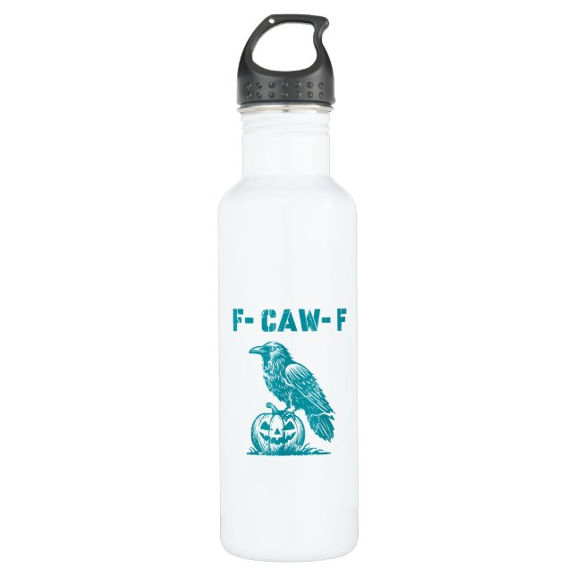 F-Caw-F Funny Raven Gothic Crow Retro Classic 710 Ml Water Bottle (Front)