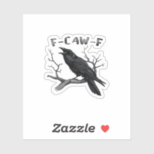 F-Caw-F Funny Raven Pun Gothic Crow Humor Vintage