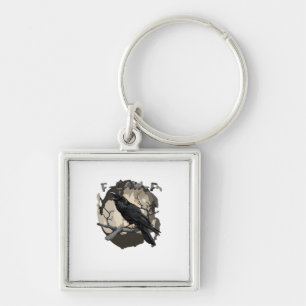 F-Caw-F Funny Raven Pun Gothic Crow Humour Retro C Key Ring