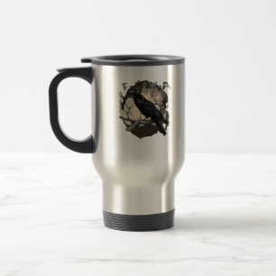 F-Caw-F Funny Raven Pun Gothic Crow Humour Retro C Travel Mug