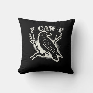 F-Caw-F Funny Raven Vintage Crow Sarcastic Humour  Cushion