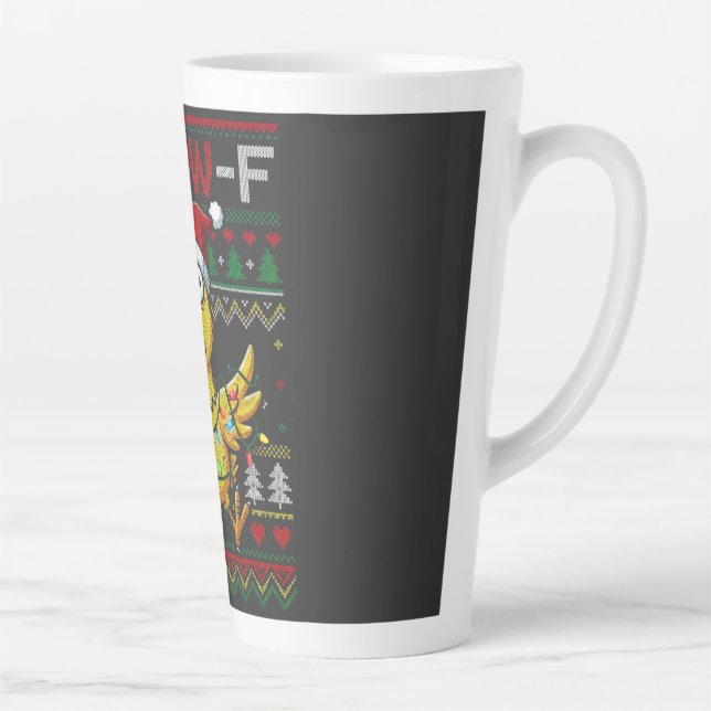 F-CAW-F Funny Screaming Chicken Ugly Christmas Latte Mug (Right)