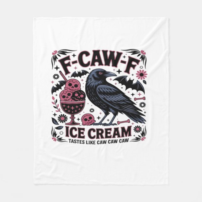 F Caw F Funny Trendy Fleece Blanket (Front)