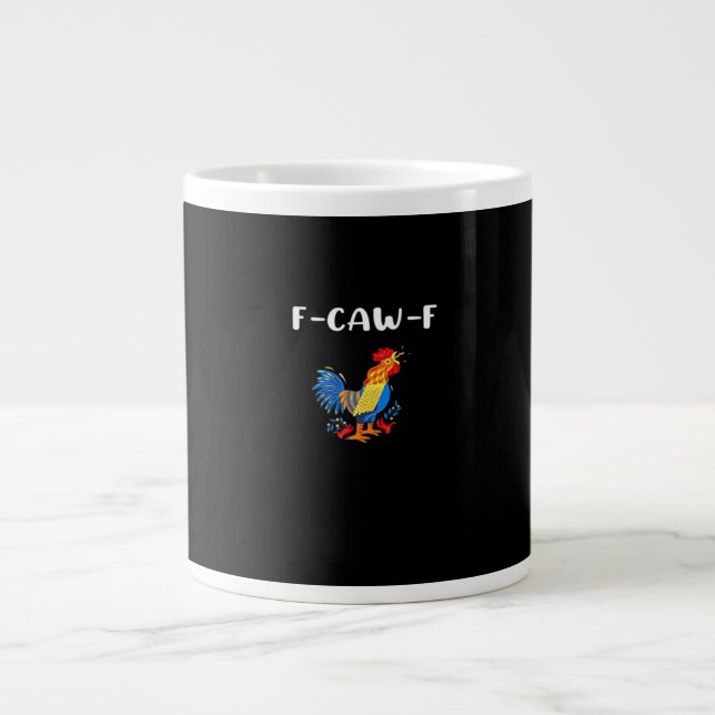 F-Caw-F Funny Trendy Large Coffee Mug (Front)
