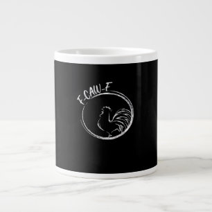 F-Caw-F Funny Wordplay Quote Retro Style Large Coffee Mug