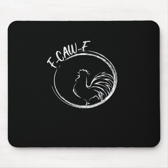 F-Caw-F Funny Wordplay Quote Retro Style Mouse Mat (Front)