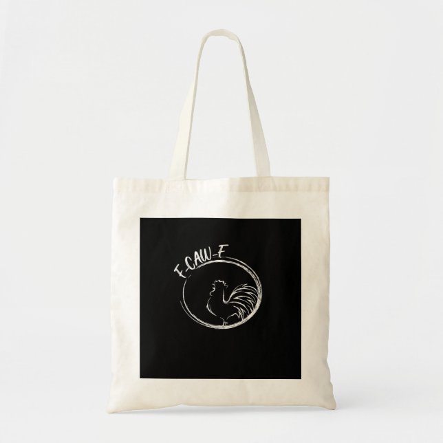 F-Caw-F Funny Wordplay Quote Retro Style Tote Bag (Front)