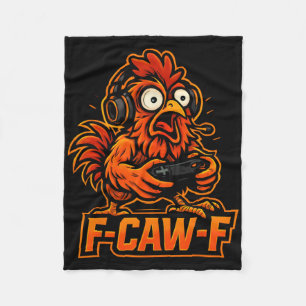 F-caw-f Gamer - Funny Chicken Rooster Gaming _3 Fleece Blanket