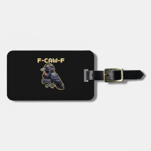 F-Caw-F Gaming Raven With Headphones - Edgy Stream Luggage Tag